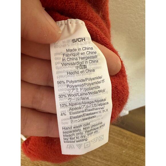 Madewell Kent Wool Orange/Red Long Cardigan Size Small - Picture 8 of 8